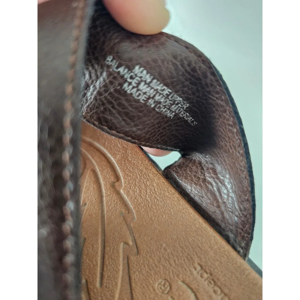 Boho b.o.c. Born Concept Strappy Toe Loop Sandals Womens 8 Brown C54206 Flat